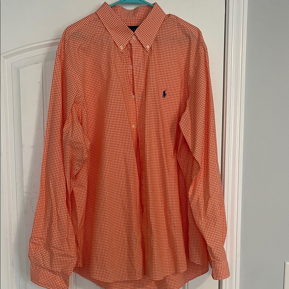 Polo Orange and white Checkered Men's Shirt